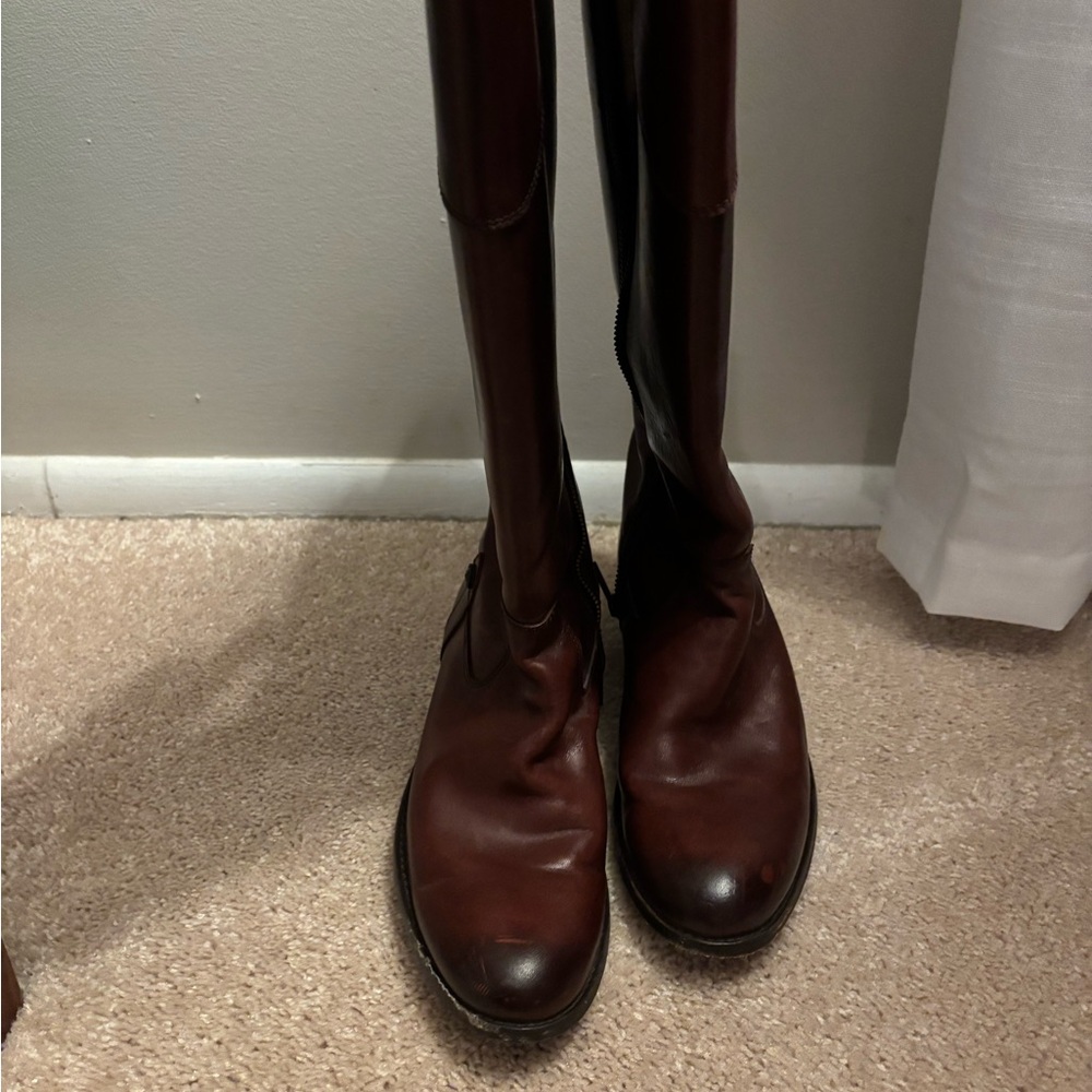 Frye Women's Extended Calf Melissa Button Leather Boots - Picture 4 of 12